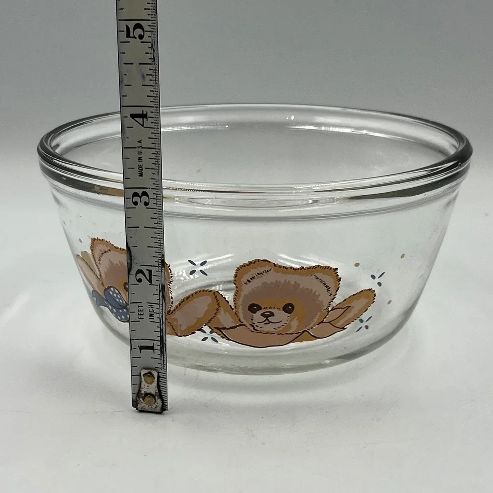Anchor Hocking Mixing Bowl Clear 1 Qt Teddy Bear Vintage 90's 90s